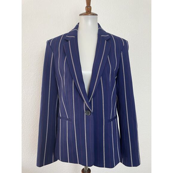 Express Blazer Jacket Single Breast Multicolor Striped Stretch - Picture 1 of 9